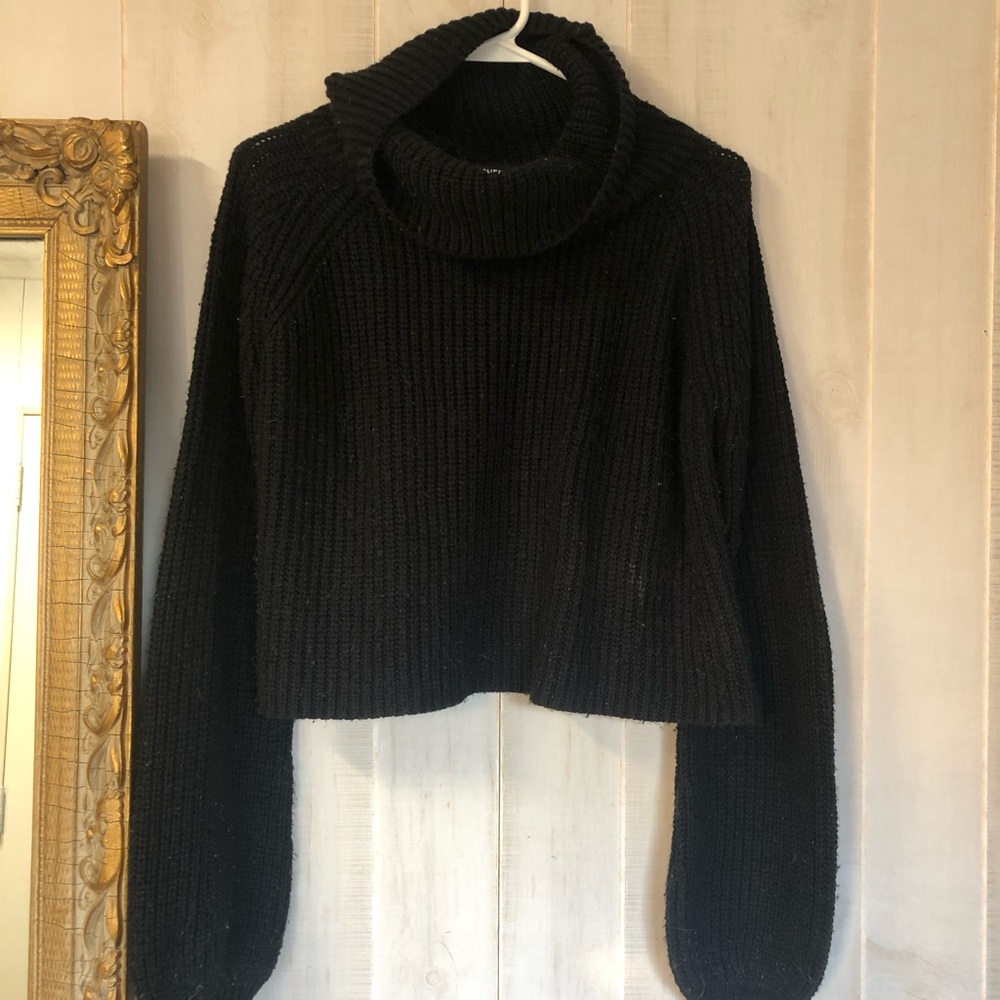 Women's Black Turtleneck Sweater